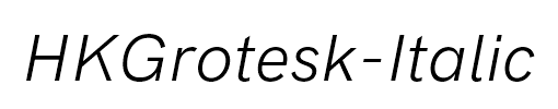 HKGrotesk-Italic