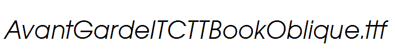 AvantGardeITCTTBookOblique