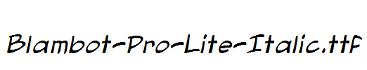 Blambot-Pro-Lite-Italic