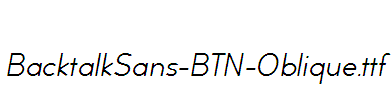 BacktalkSans-BTN-Oblique