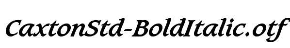 CaxtonStd-BoldItalic