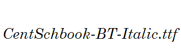CentSchbook-BT-Italic