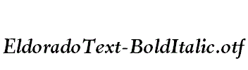 EldoradoText-BoldItalic