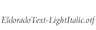 EldoradoText-LightItalic