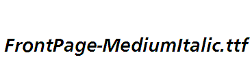 FrontPage-MediumItalic