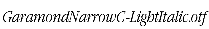 GaramondNarrowC-LightItalic