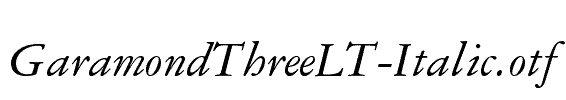GaramondThreeLT-Italic