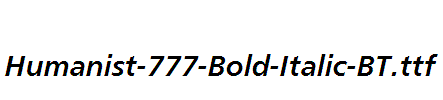 Humanist-777-Bold-Italic-BT