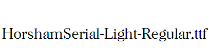 HorshamSerial-Light-Regular