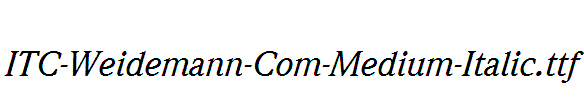 ITC-Weidemann-Com-Medium-Italic