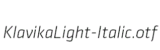 KlavikaLight-Italic