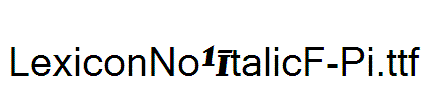 LexiconNo1ItalicF-Pi