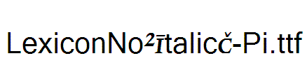 LexiconNo2ItalicC-Pi