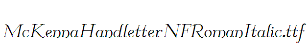 McKennaHandletterNFRomanItalic