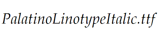 PalatinoLinotypeItalic