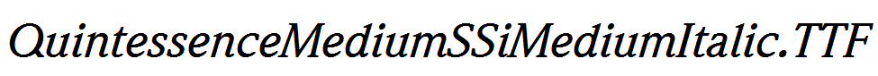 QuintessenceMediumSSiMediumItalic