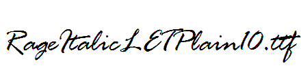 RageItalicLETPlain10
