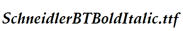 SchneidlerBTBoldItalic