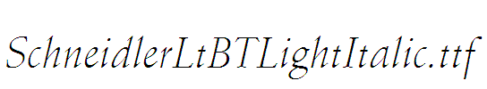 SchneidlerLtBTLightItalic