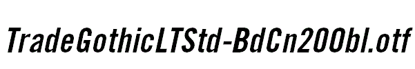 TradeGothicLTStd-BdCn20Obl