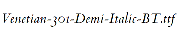 Venetian-301-Demi-Italic-BT
