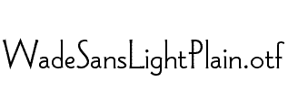 WadeSansLightPlain