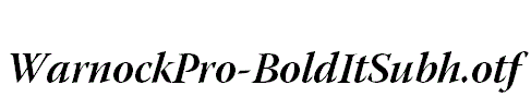 WarnockPro-BoldItSubh