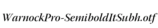 WarnockPro-SemiboldItSubh