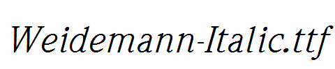 Weidemann-Italic