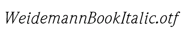 WeidemannBookItalic