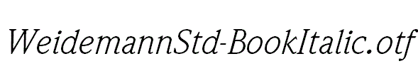 WeidemannStd-BookItalic