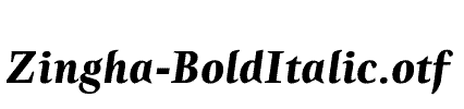 Zingha-BoldItalic