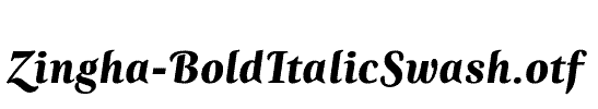 Zingha-BoldItalicSwash