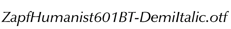 ZapfHumanist601BT-DemiItalic