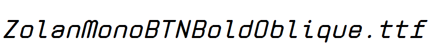 ZolanMonoBTNBoldOblique