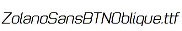 ZolanoSansBTNOblique