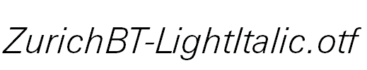 ZurichBT-LightItalic