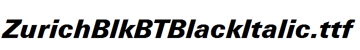 ZurichBlkBTBlackItalic